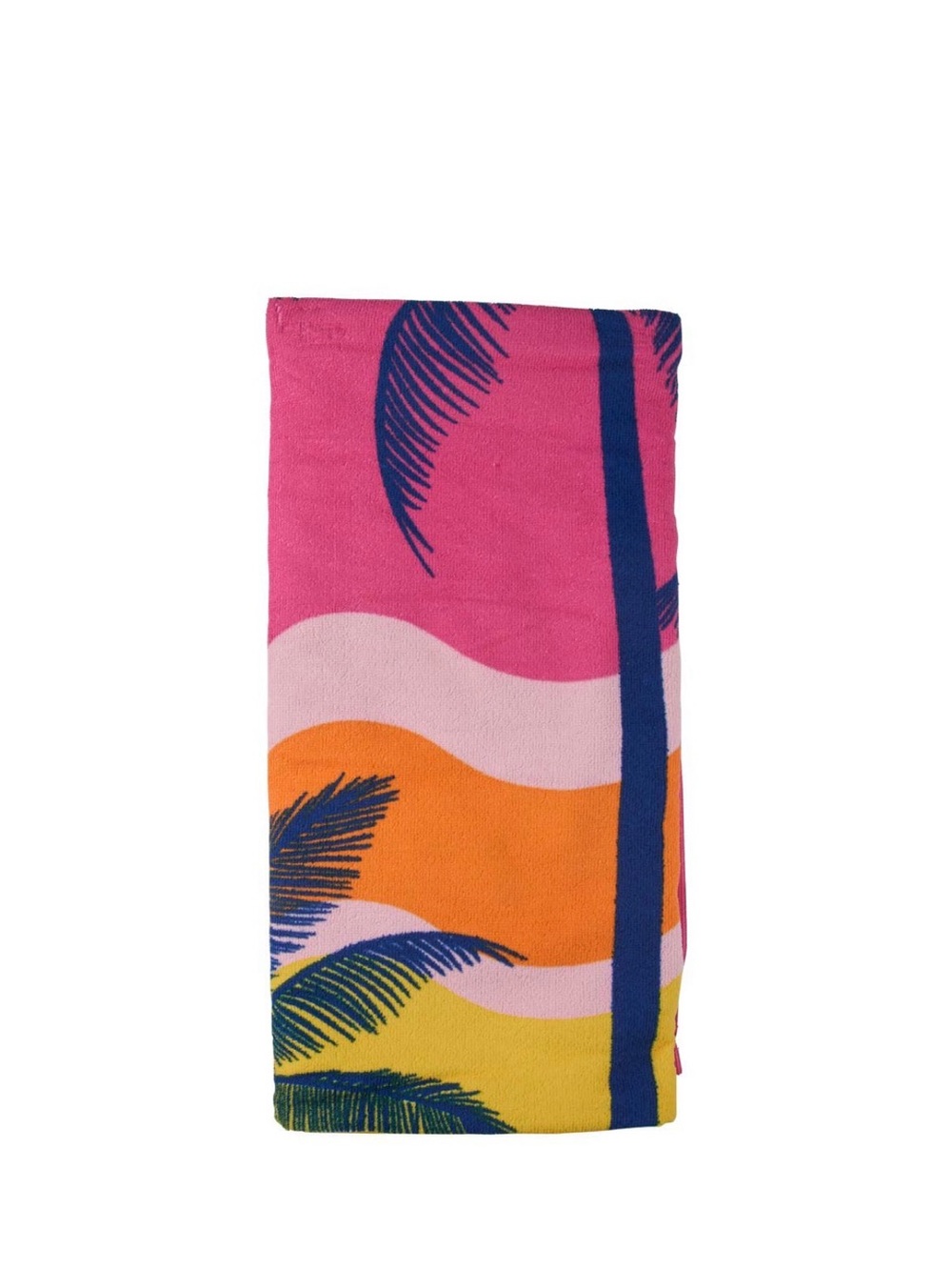 Bright Tropical Beach Towel in Pink, Orange, Yellow